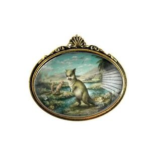 Dinokitty Brooch- Pleisiopurrs are Annoying - cameo locket/pendant by Mab Graves